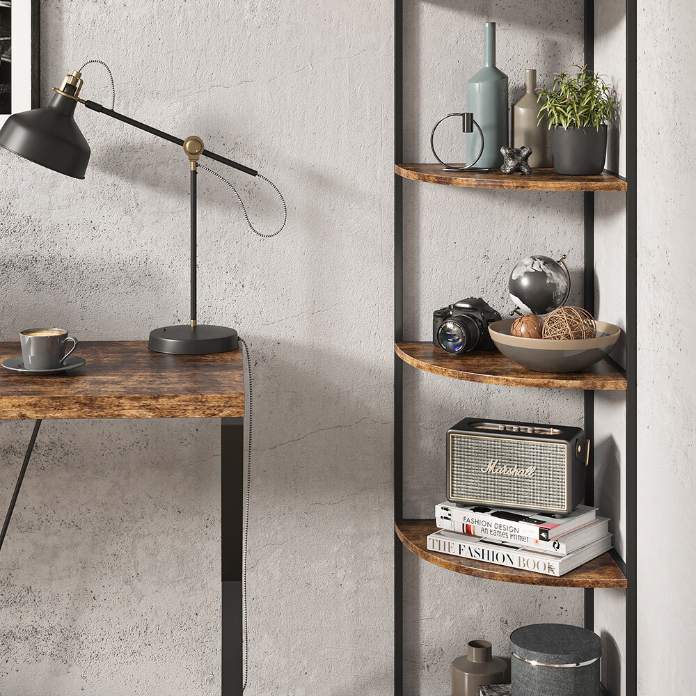 Vicco Eckregal Standregal Raumteiler Fyrk 5 Ebenen Medienregal Antikholz-Optik