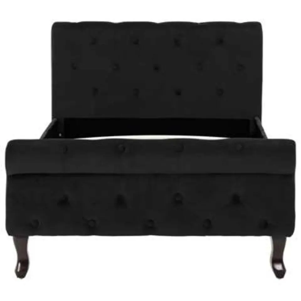 vidaXL - Bed frame met hoofdbord - Zwart - Fluweel - 90x200 cm