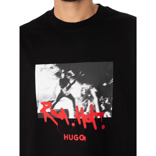 BOSS - Camiseta Gráfica Domenada Negro