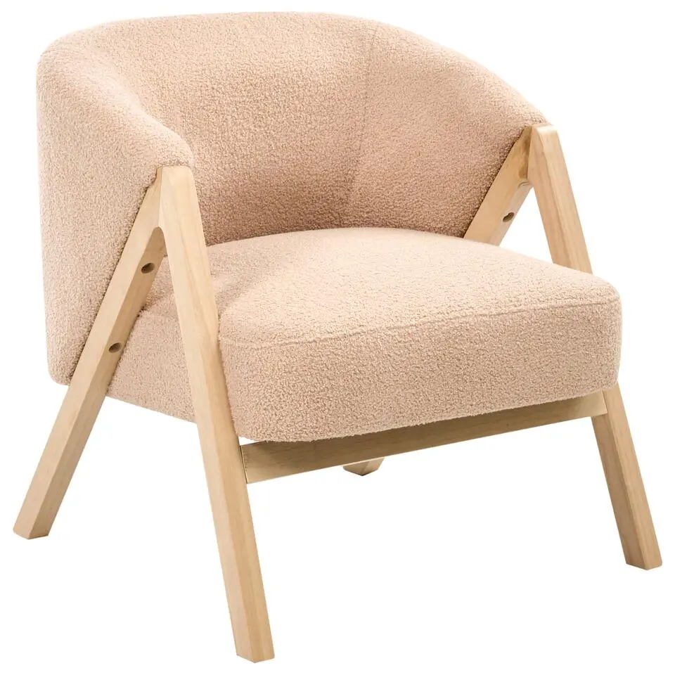 SKEI - Fauteuil - Beige - Bouclé