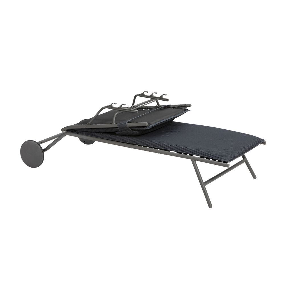 Gepolsterte Sonnenliege Miami II BeComfort® Grau Dark Grey