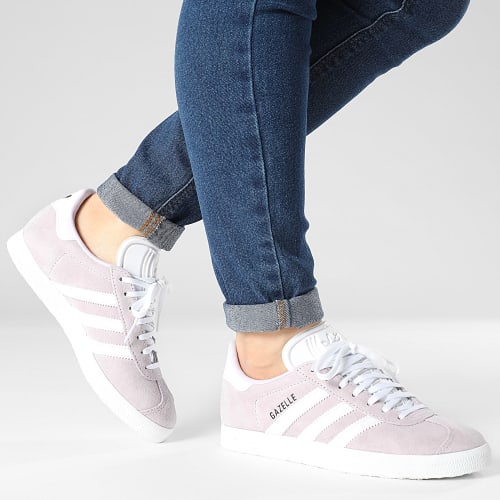 Baskets Femme Gazelle ID7005 Silver Dawn Footwear White Core Black