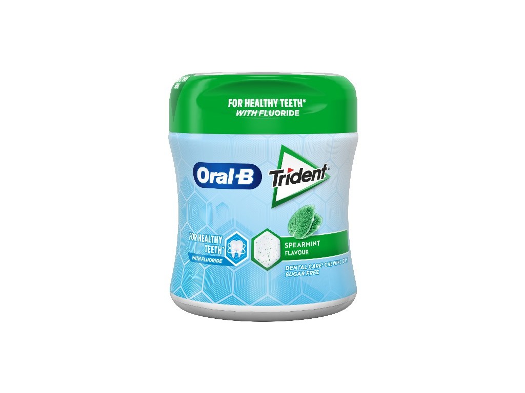 PASTILHAS TRIDENT ORAL-B ELÁSTICAS SPEARMINT BOTTLE 68G