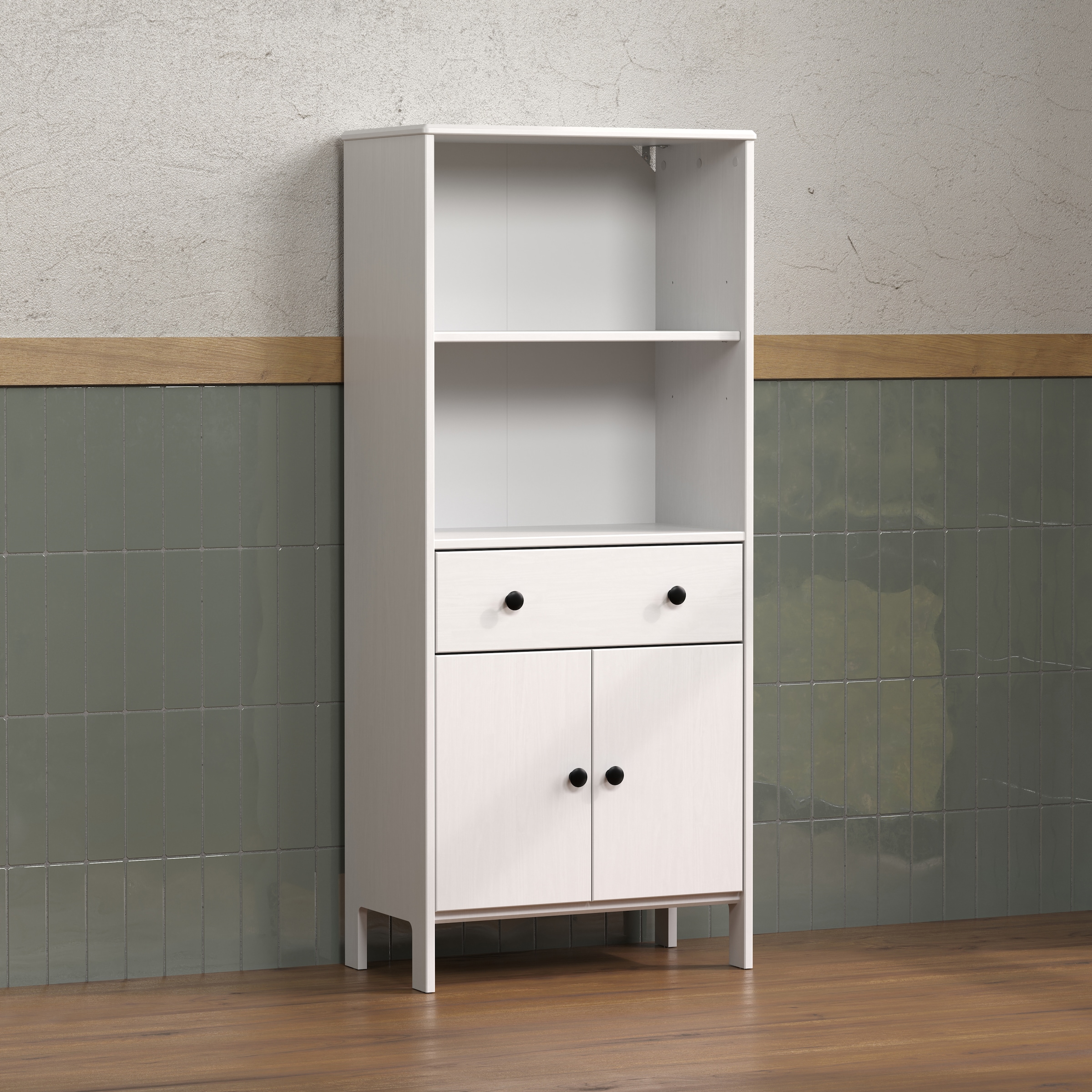 welltime Midischrank »Kall« 1 Stk. tlg. Breites Badregal aus Kiefer-Massivholz - Weiss oder Braun lackiert