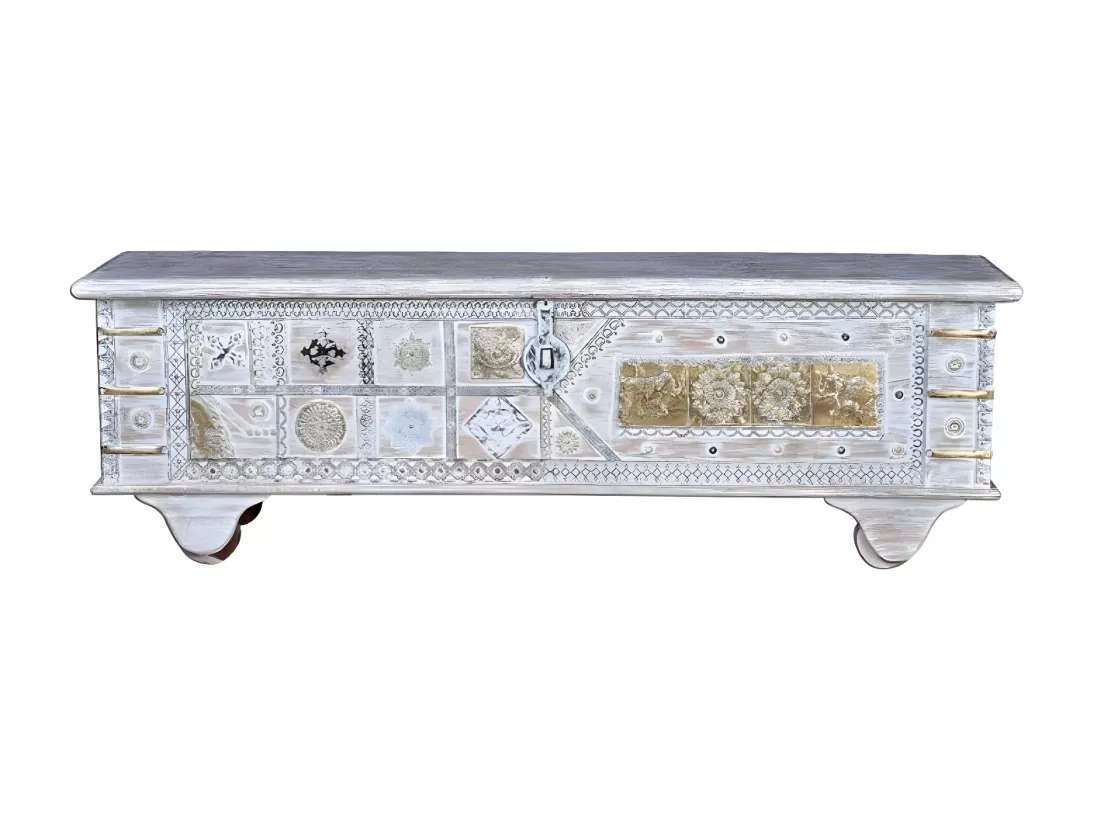 Coffre bronze Bois-Bronze Blanc - Ormélia Décoration d'Autrefois