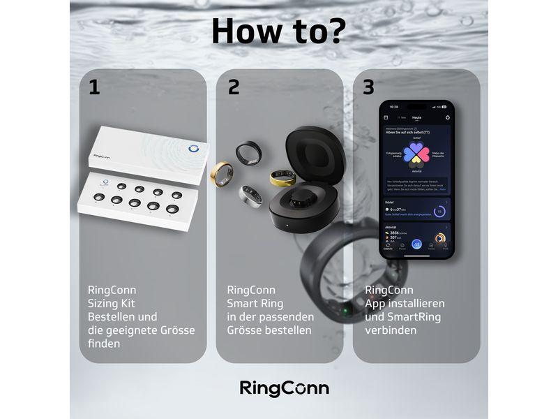 RingConn Smart Ring Gen 2, Grösse 13 - Gold Gesundheitstracker