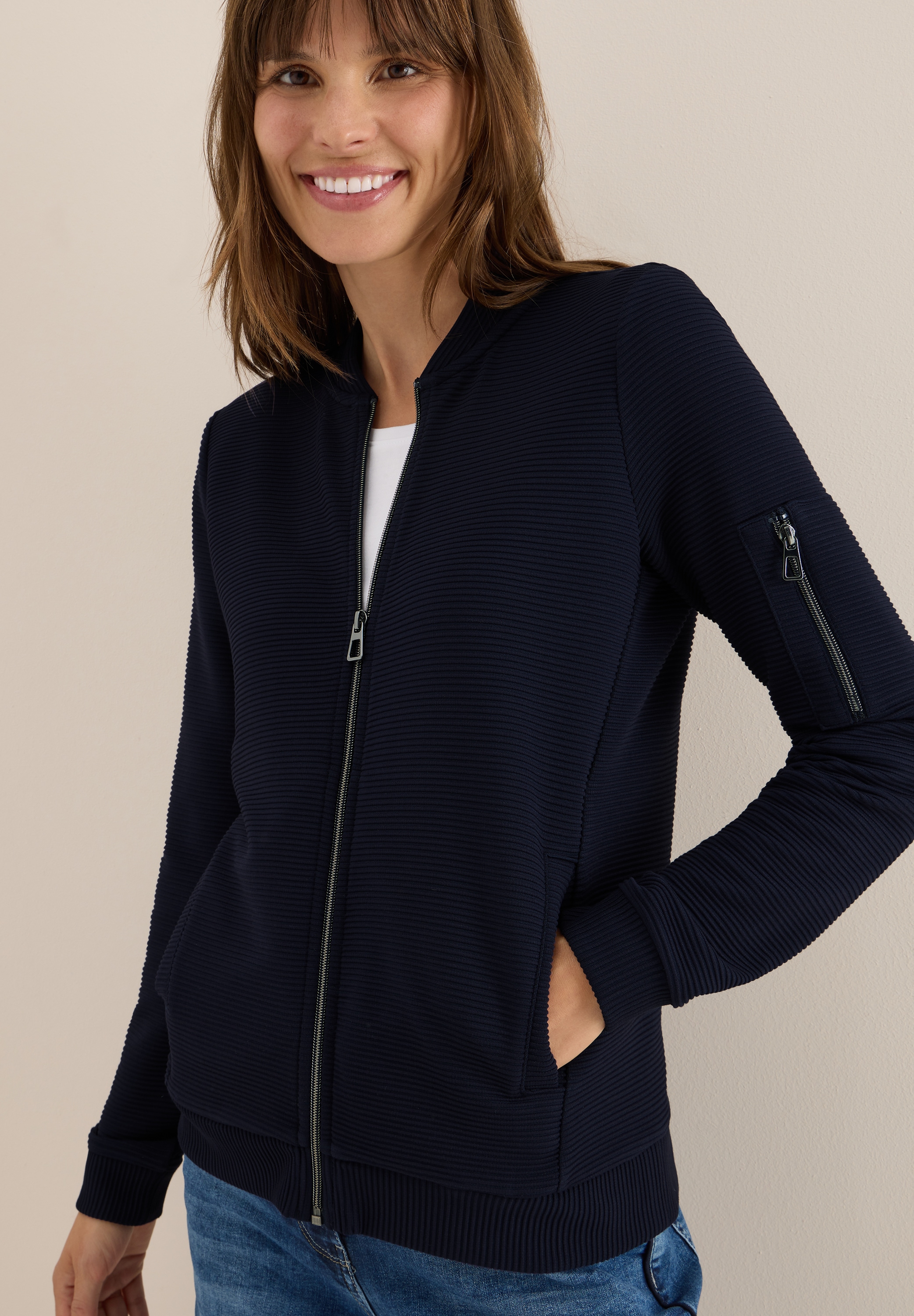 Cecil Blouson mit Reissverschluss, im Ottoman-Look