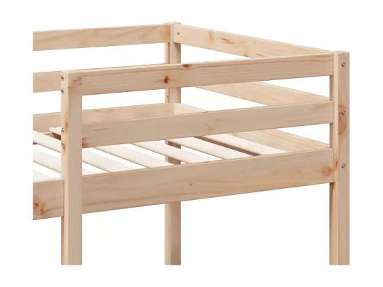 Lit mezzanine avec bureau et étagères 90x200 cm pin massif
