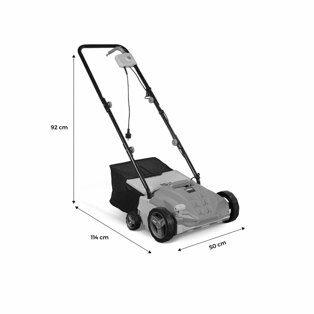Voltr - scarificateur électrique gazon 1500w - outil 2en1 aérateur et démousseur pelouse. 2 rouleaux : couteaux et griffe.