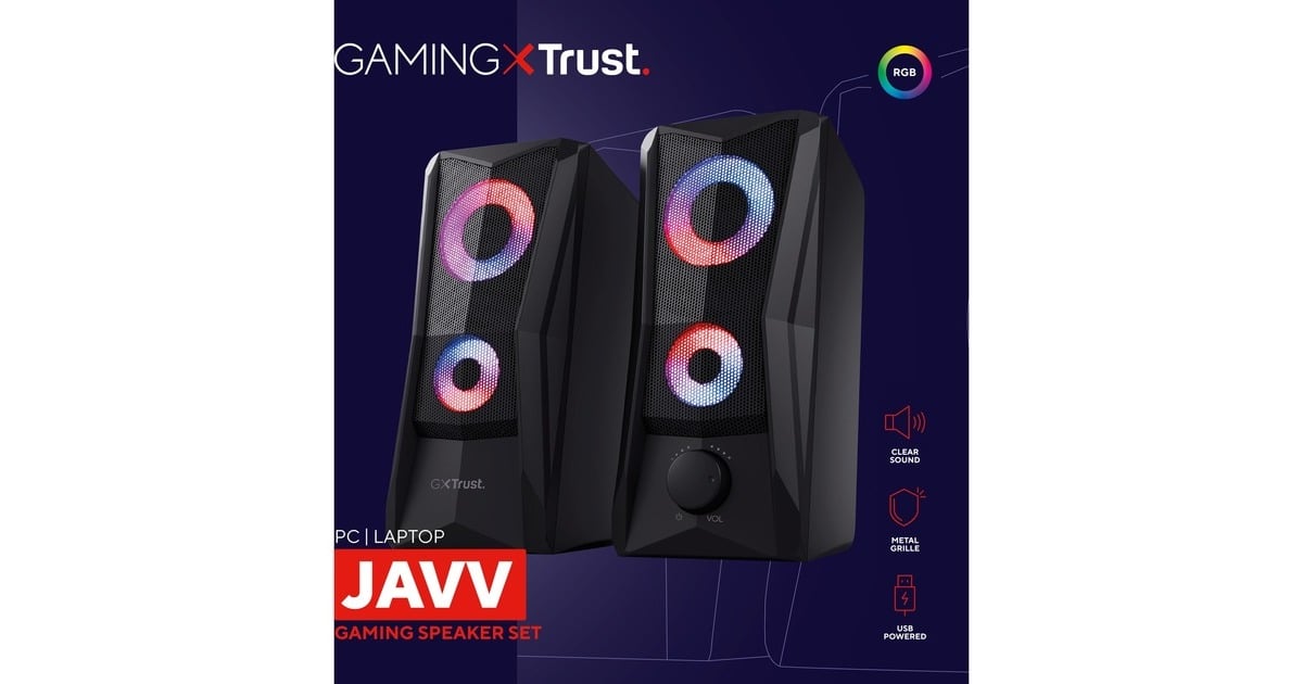 TrustGXT 606 Javv RGB Verlichte 2.0 Speakerset pc-luidspreker  (Zwart)