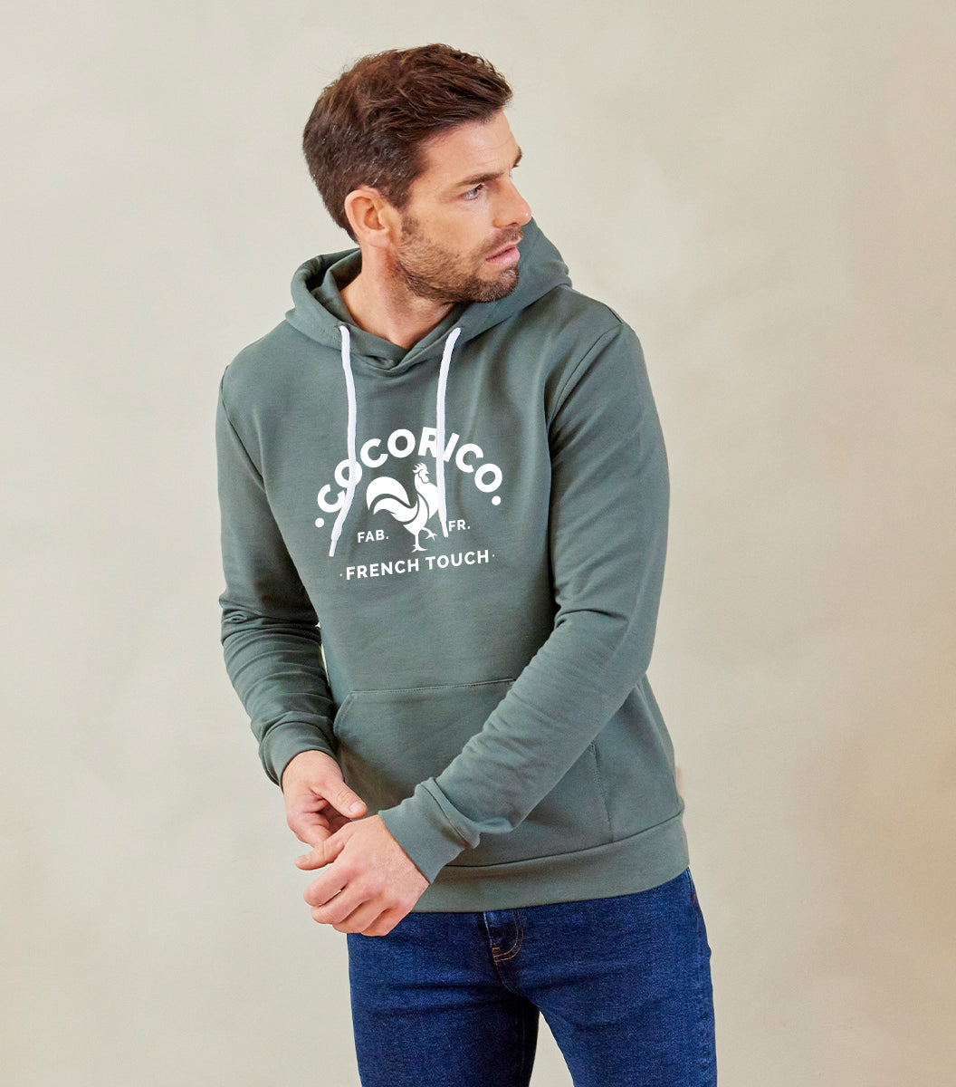 Sweat à Capuche Homme Sauge - Coq Francais