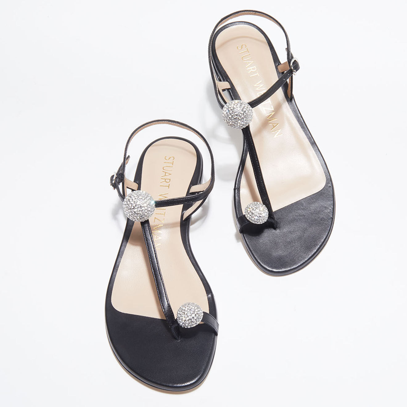 Stuart Weitzman Sandales en Cuir Ballsoffire noires