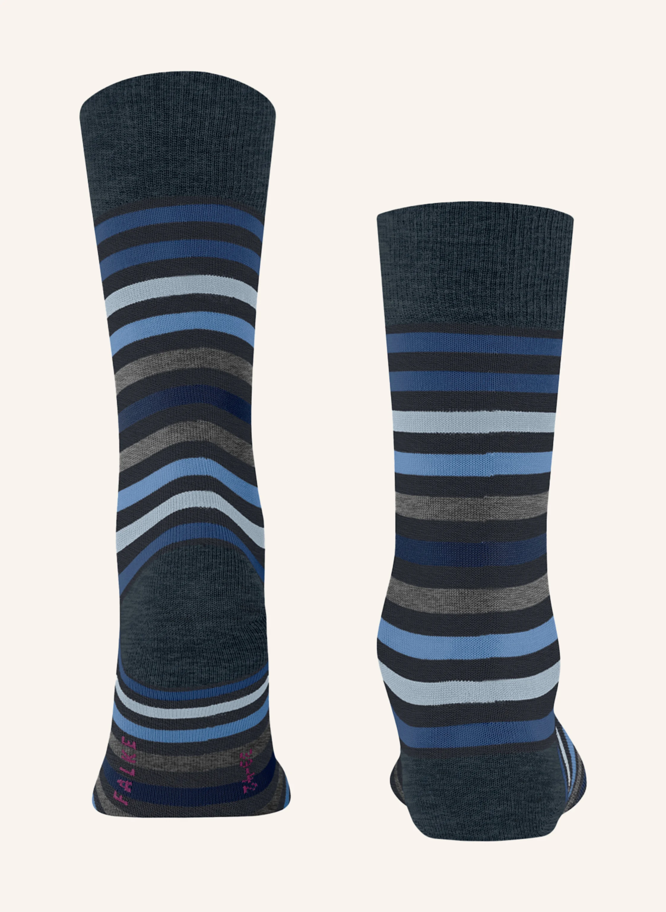 FALKE Strümpfe TINTED STRIPE mit Merinowolle