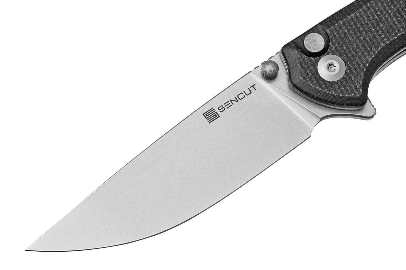 SENCUT Crowley S21012-2 Stonewashed, Black micarta, zakmes