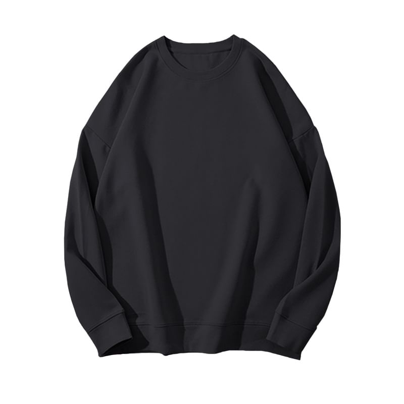 CRIBI - Oversized sweatshirt met ronde hals en effen kleur