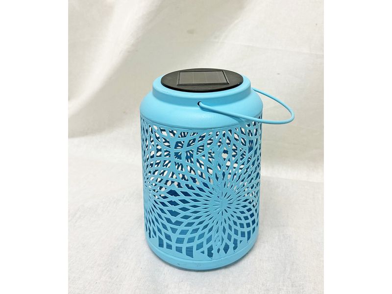 Dameco Laterne Muster Blau LED Solar Laterne