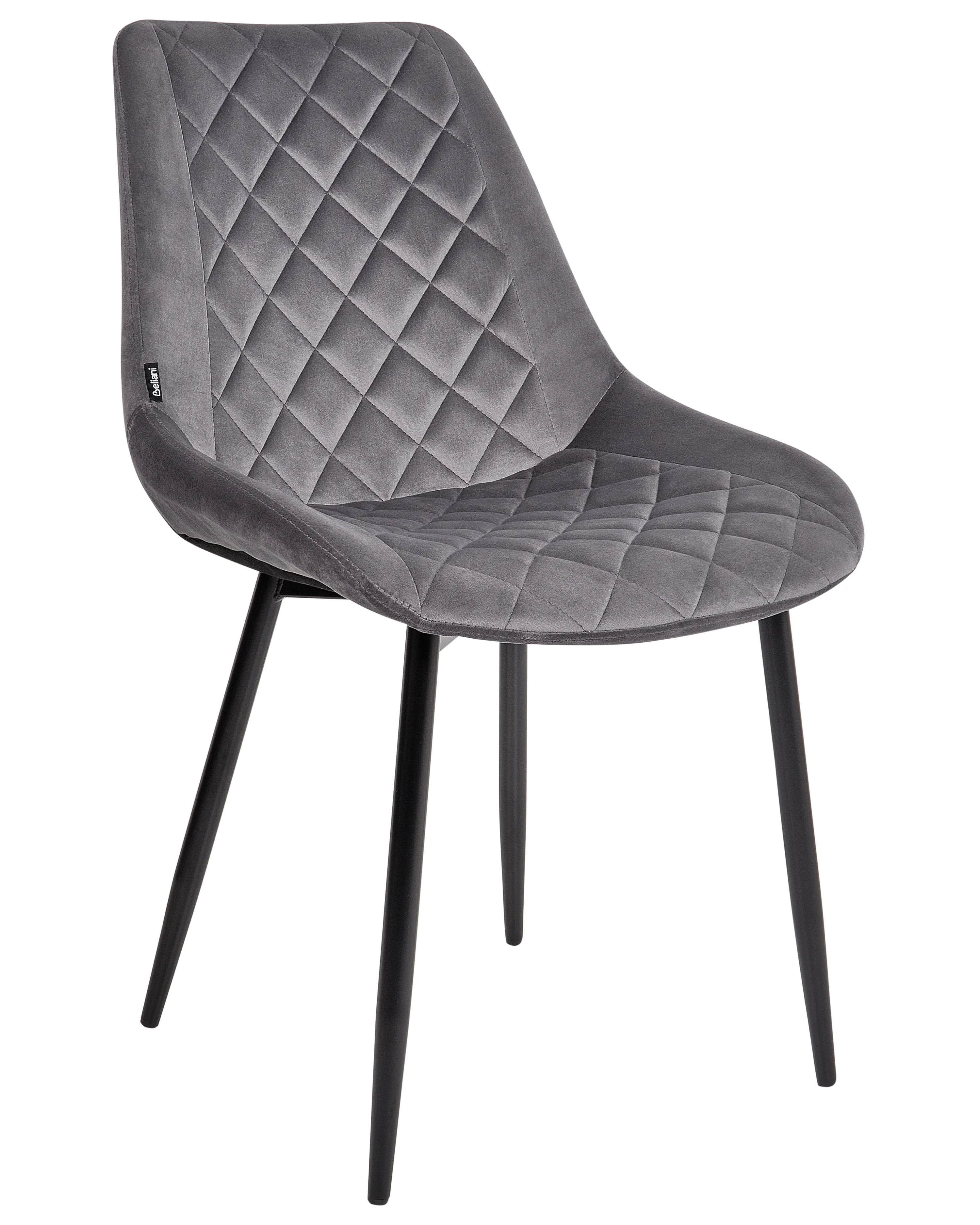 Set van 2 eetkamerstoelen MARIBEL Fluweel Grijs