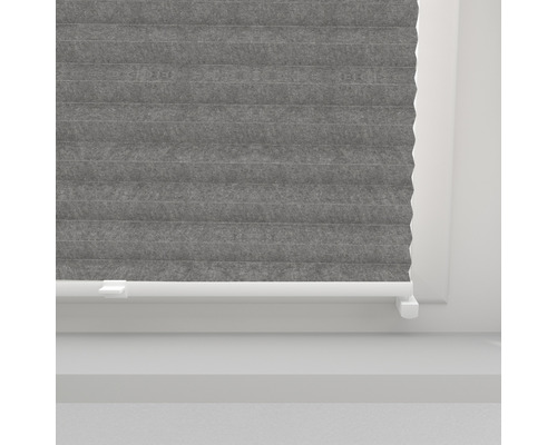 Soluna plisségordijn, geen boren nodig, grijs, 40x130 cm