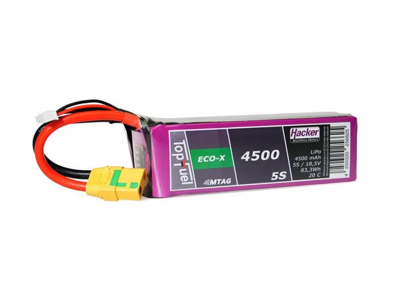 Hacker RC-Akku LiPo 4500 mAh 18.5 V 20C TopFuel ECO-X MTAG 5S LiPo-Akku für Flugmodelle