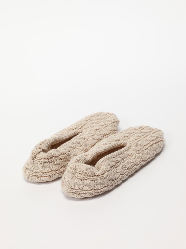 Pantufa de tricô - Bege