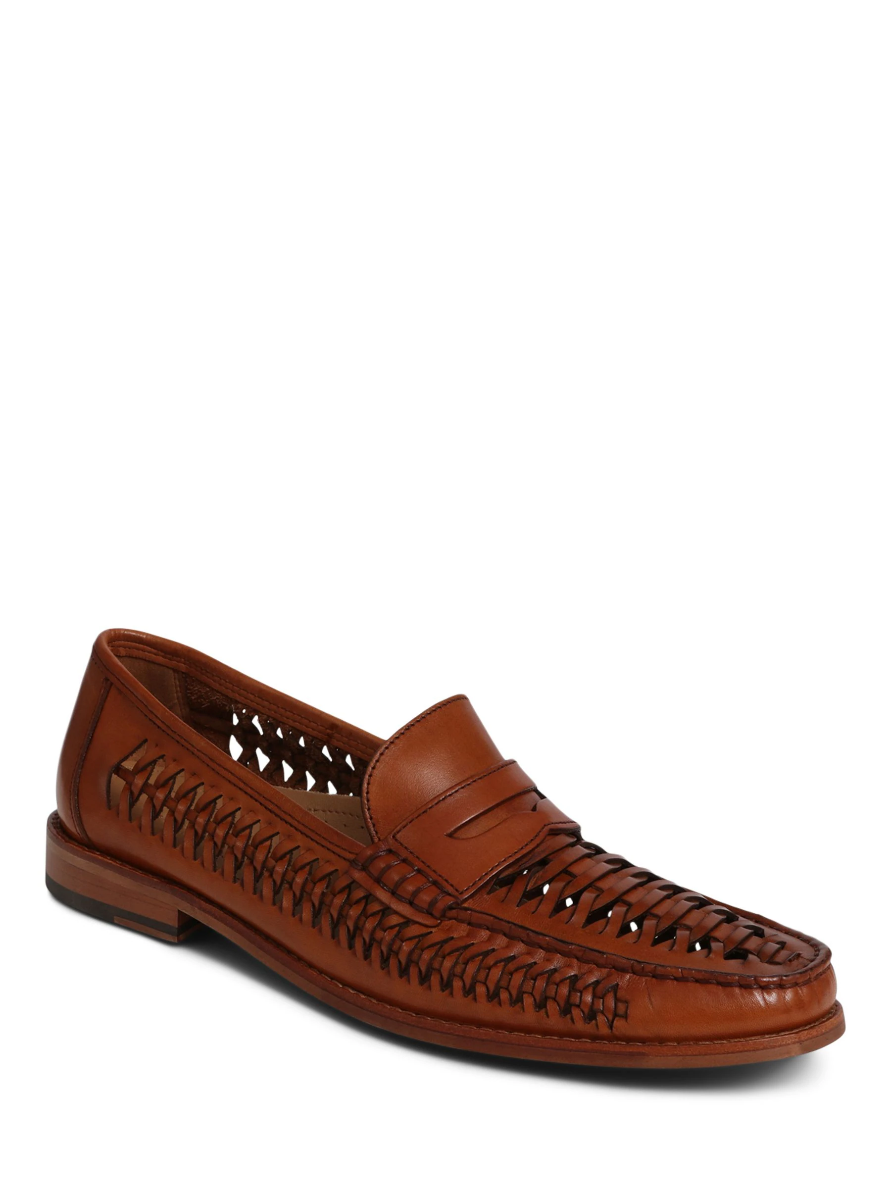Chocoladebruin - Jones Bootmaker Riverside geweven leren instappers