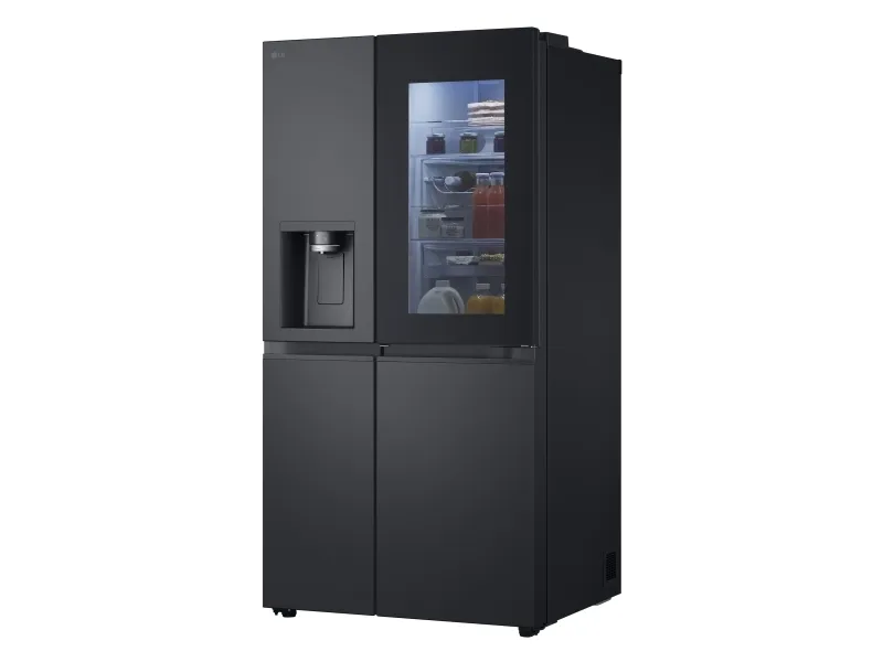 LG InstaView GSXE90EVDD, Fritstående, Amerikansk dør, Sort, 3 dør(e), Essence Black Steel, Berøring
