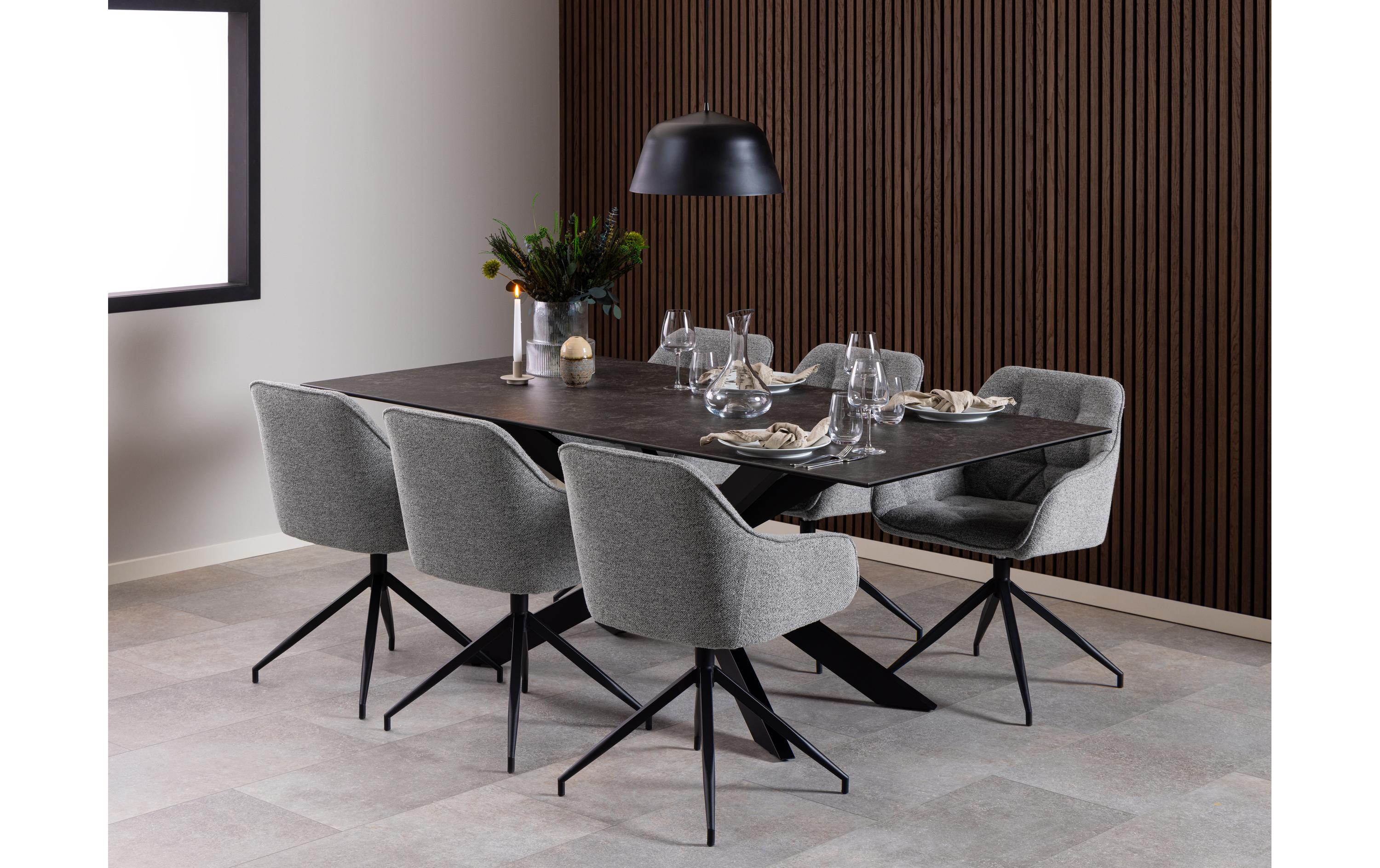 Stuhl Brooke Monza2, 1 Stück, Grau<br>Esszimmerstühle mit Armlehne
