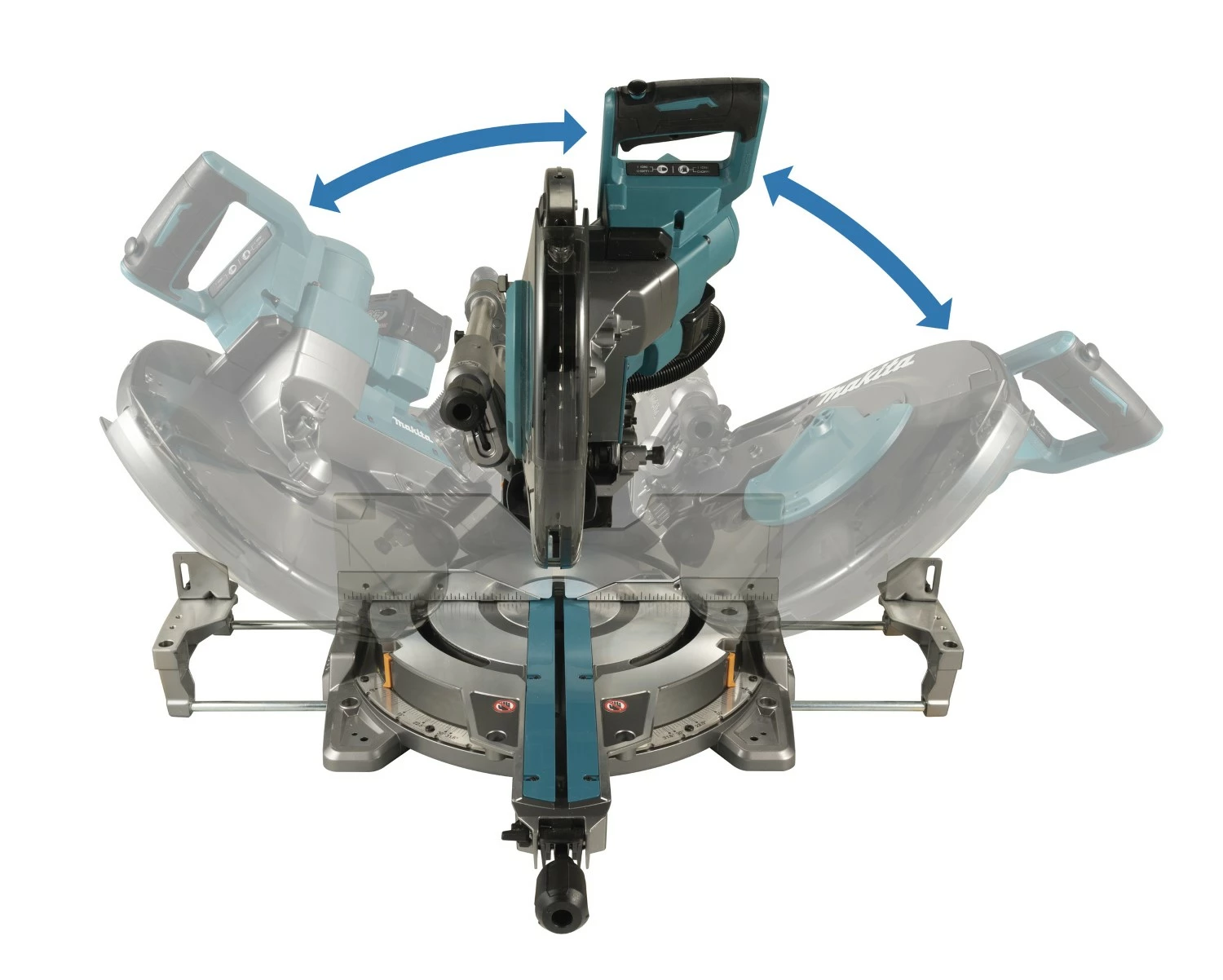 Makita LS003GM102 40V Max Li-Ion accu radiaal afkortzaag set (1x 4,0Ah) incl. AWS zender - 305mm