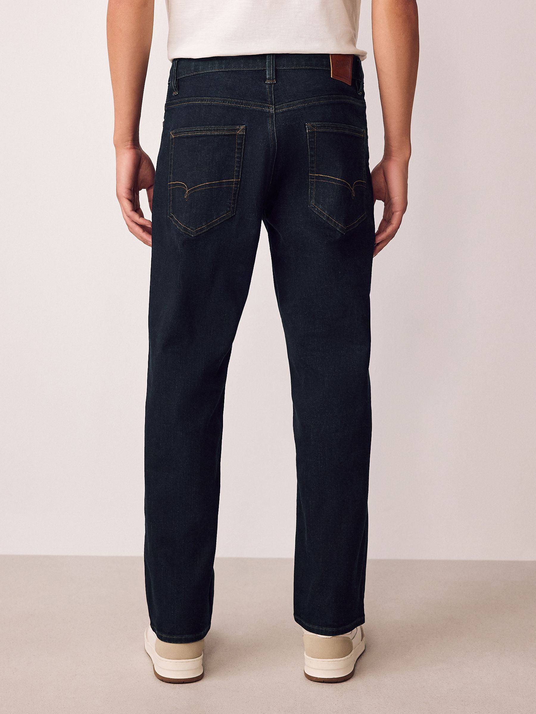 Blauw met wassing - Straight fit - Motionflex jeans