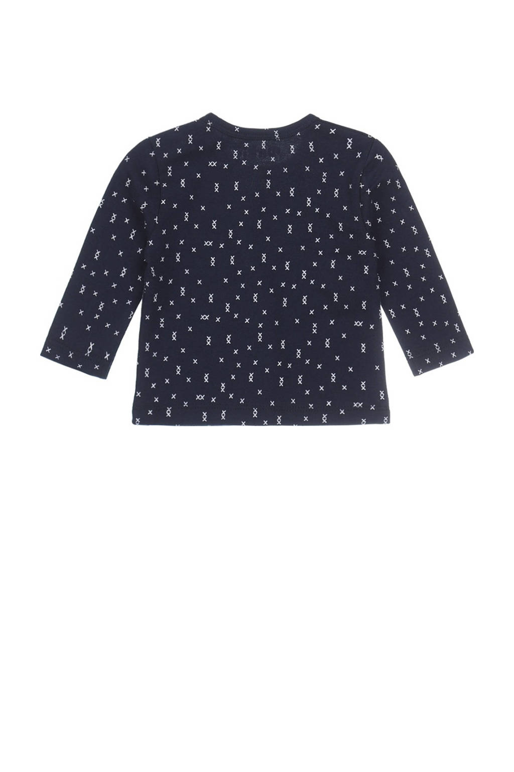 Dirkje baby longsleeve met katoen donkerblauw/wit