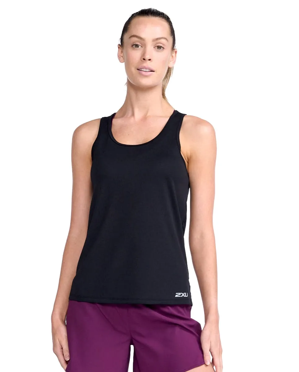 2XU Women's Aero Singlet Black/Silver Reflective