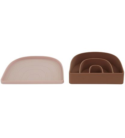 OYOY Teller & Schüssel - Silikon - Rainbow - Rose/Fudge