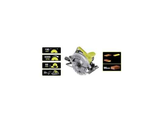 RYOBI - Pack scie circulaire - rcs1400-g - 1400w - 66mm - guide de c...