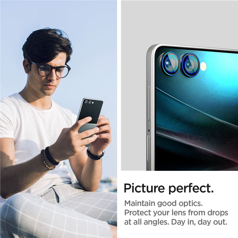 (2er Set) Samsung Galaxy Z Flip7 Glas Tr EZ Fit Optik Pro Kamera Objektiv Protector Panzer Glas Case Friendly mit Rahmen (AGL09587)
