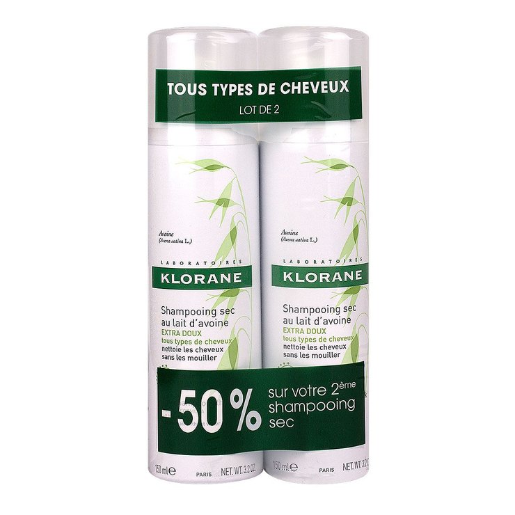 Shampooing sec lait d'avoine 2x150ml