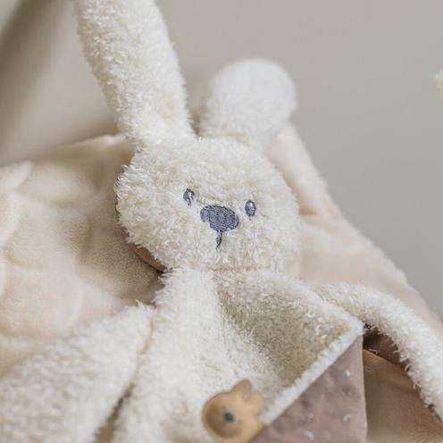 Doudou Lapidou Teddy triangle Glow avec motif imprimé vanille - NATTOU