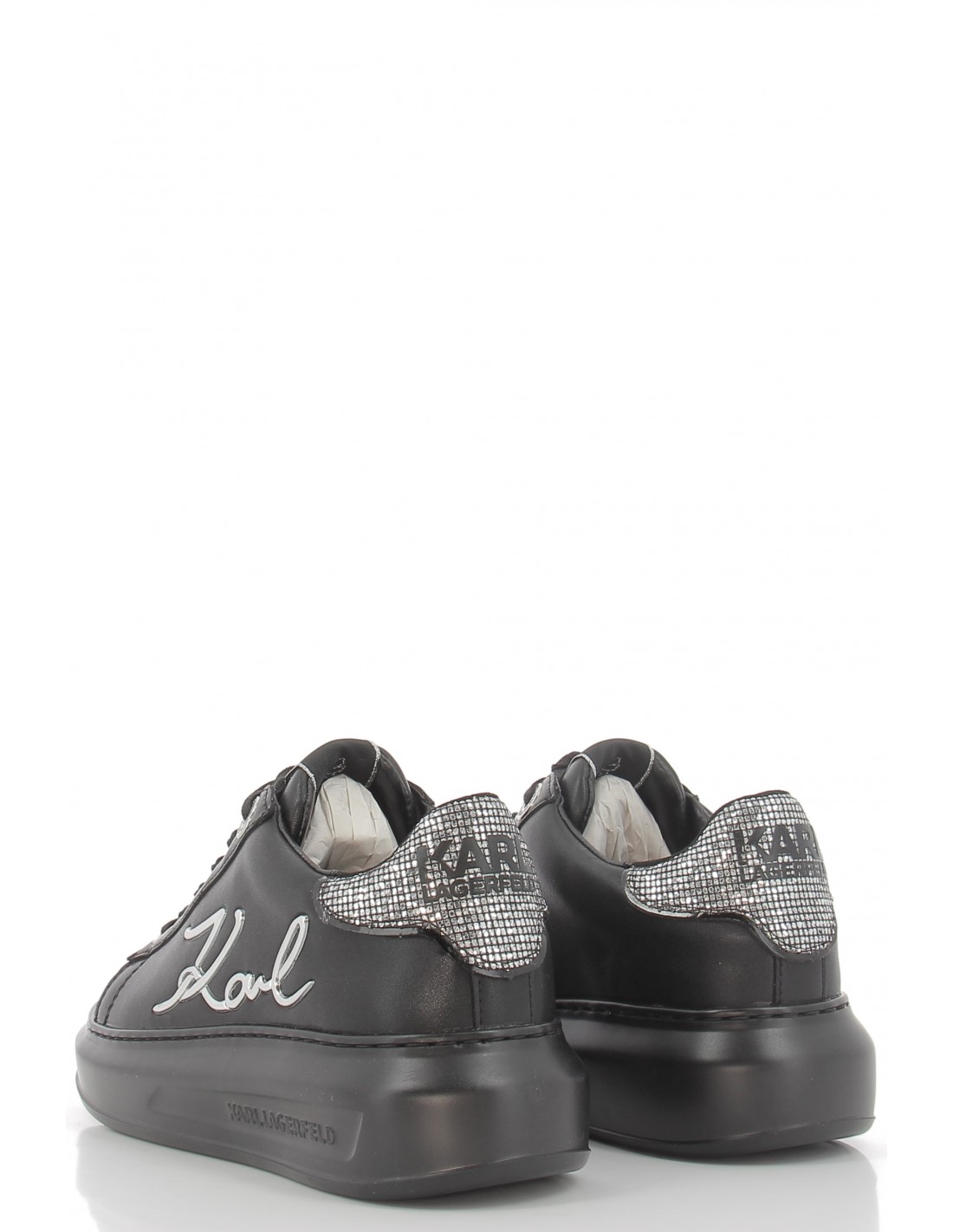 karl lagerfeld baskets compensées femme kapri signia cuir noir
