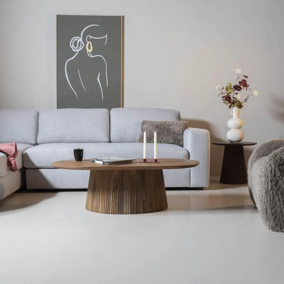 Salontafel Ovaal Naturel Hout - 120x60x38cm - Salvador