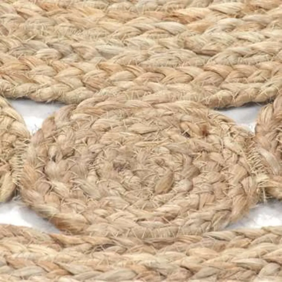 vidaXL Rond Tapijt – Beige Jute – Ø120 cm – Natuurlijk Vloerkleed