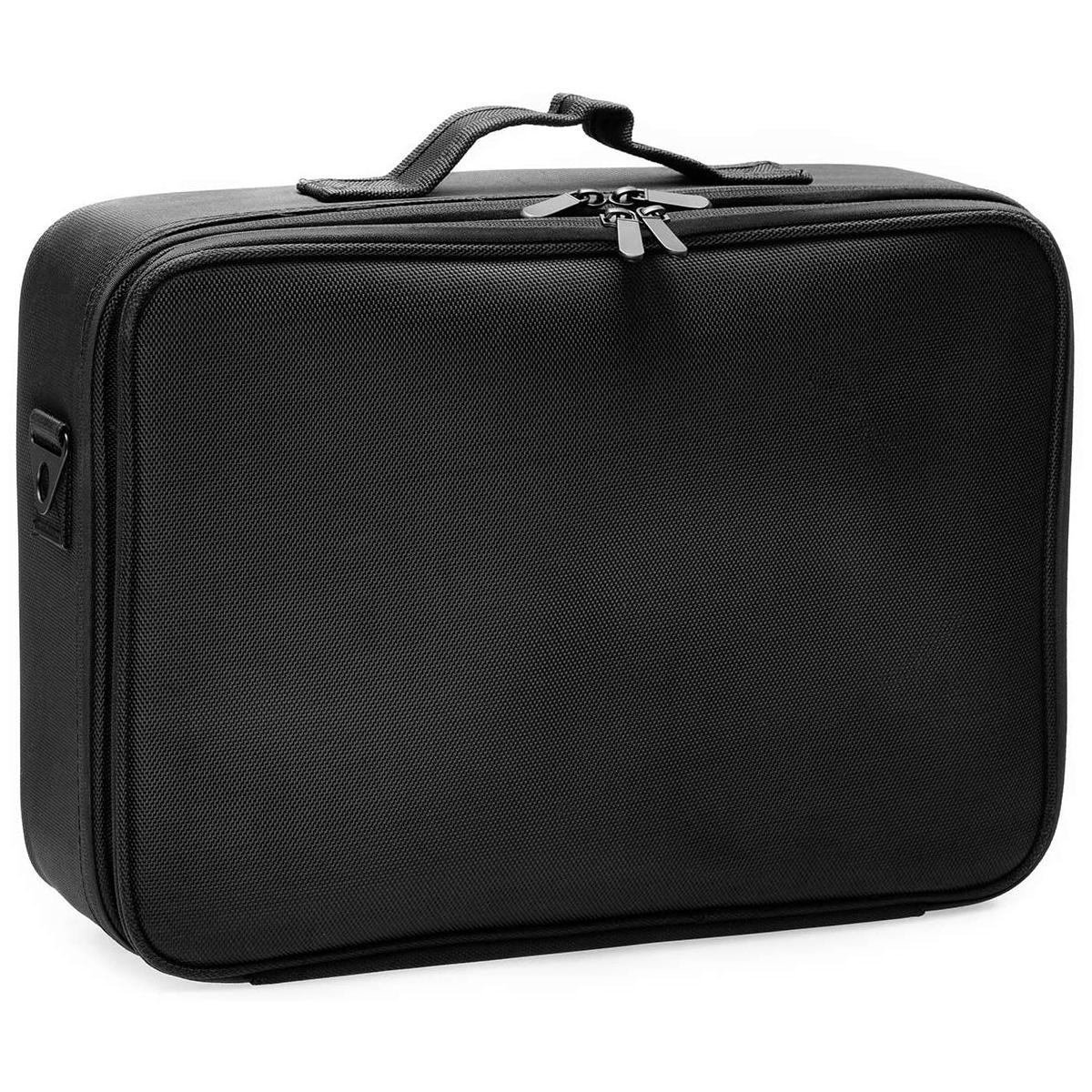 (39x13x28cm) Wasserabweisende Kosmetik Tasche Schminkkoffer Necessaire Beauty Make Up Organizer Reisetasche - Schwarz