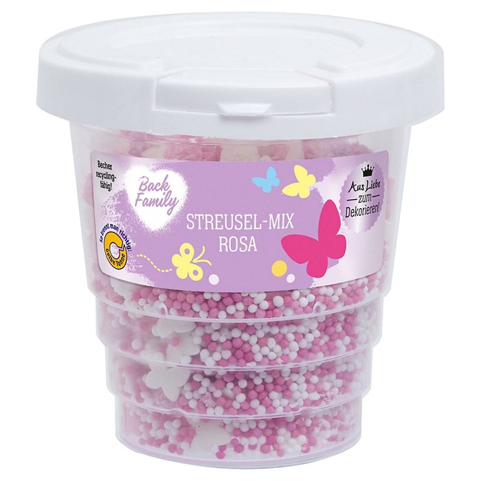 BACK FAMILY Streudekore 80 g, Dekor Rosa Mix