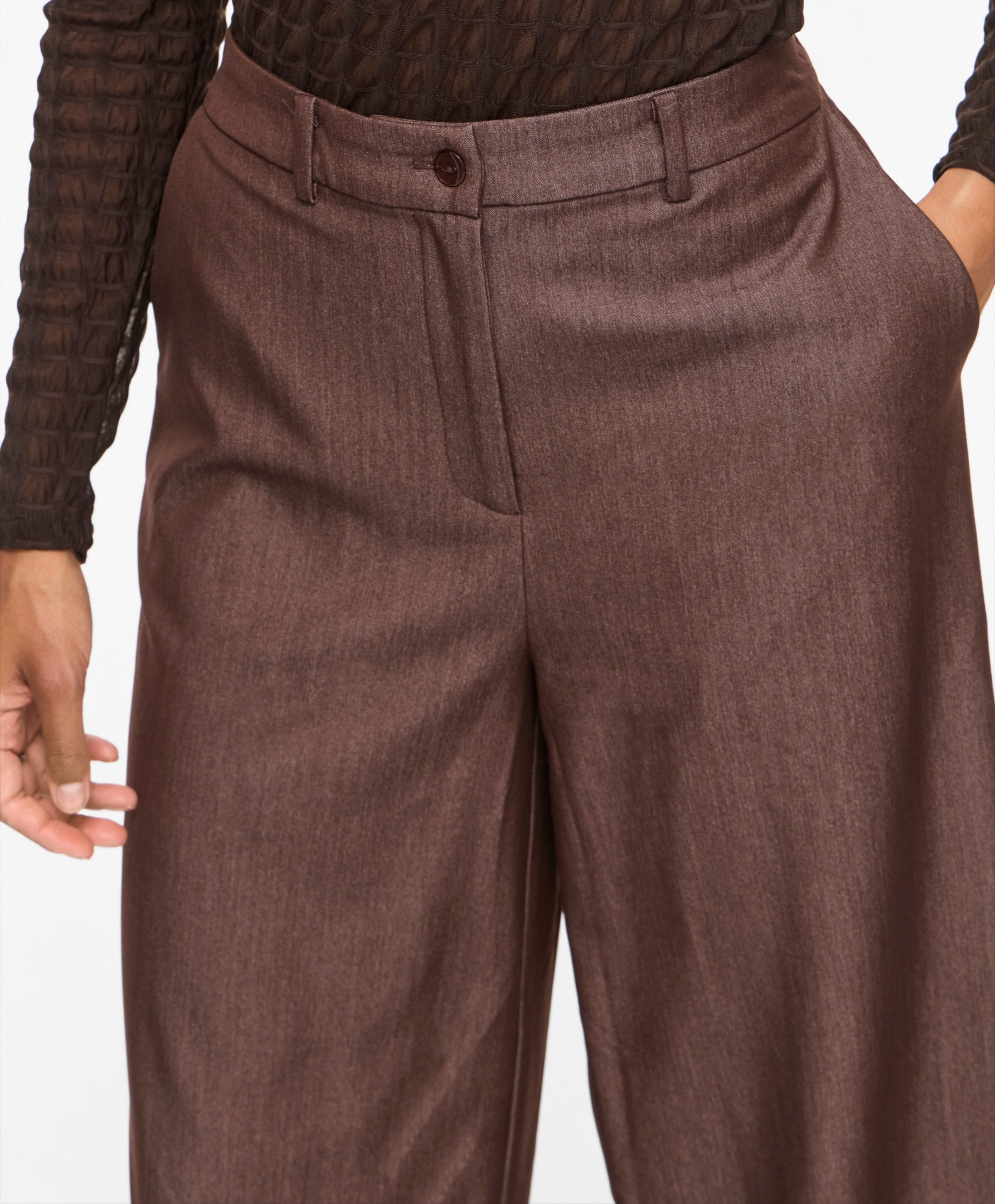 Vila VIOFALA HW WIDE PANTS/R dames broek bruin