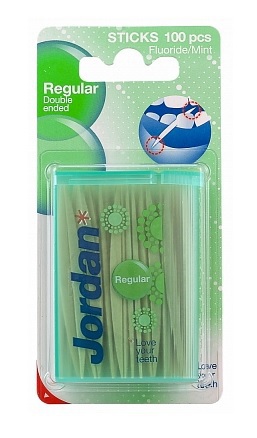 Jordan Dental Stick Double Ended Regular 100 stuks