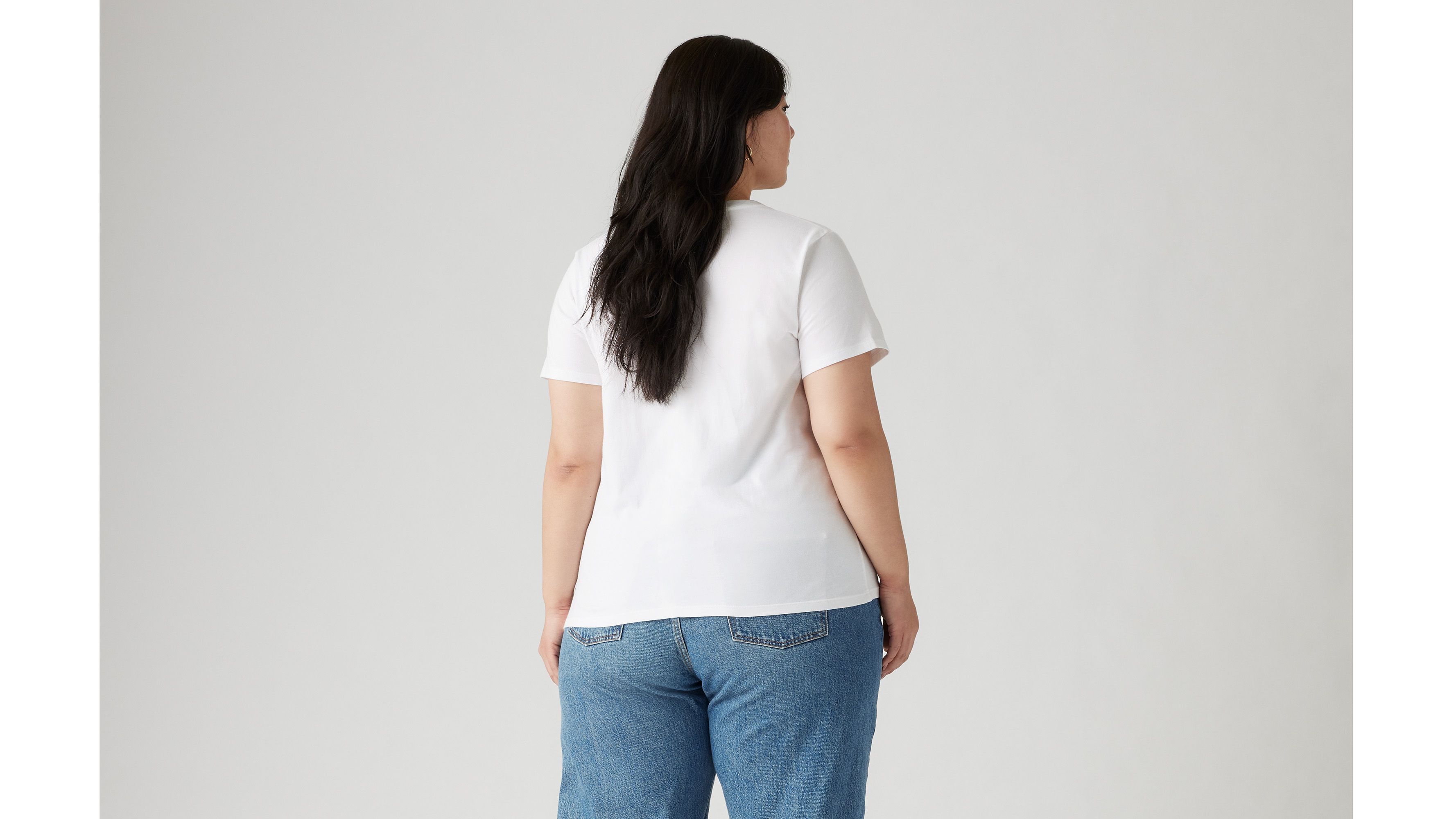 T-shirt Perfect logo (grandes tailles) - Hibiscus Bw Fill Bright White - Blanc