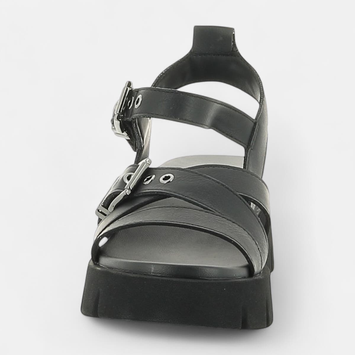 Sandales à talon compensé Femme noir
