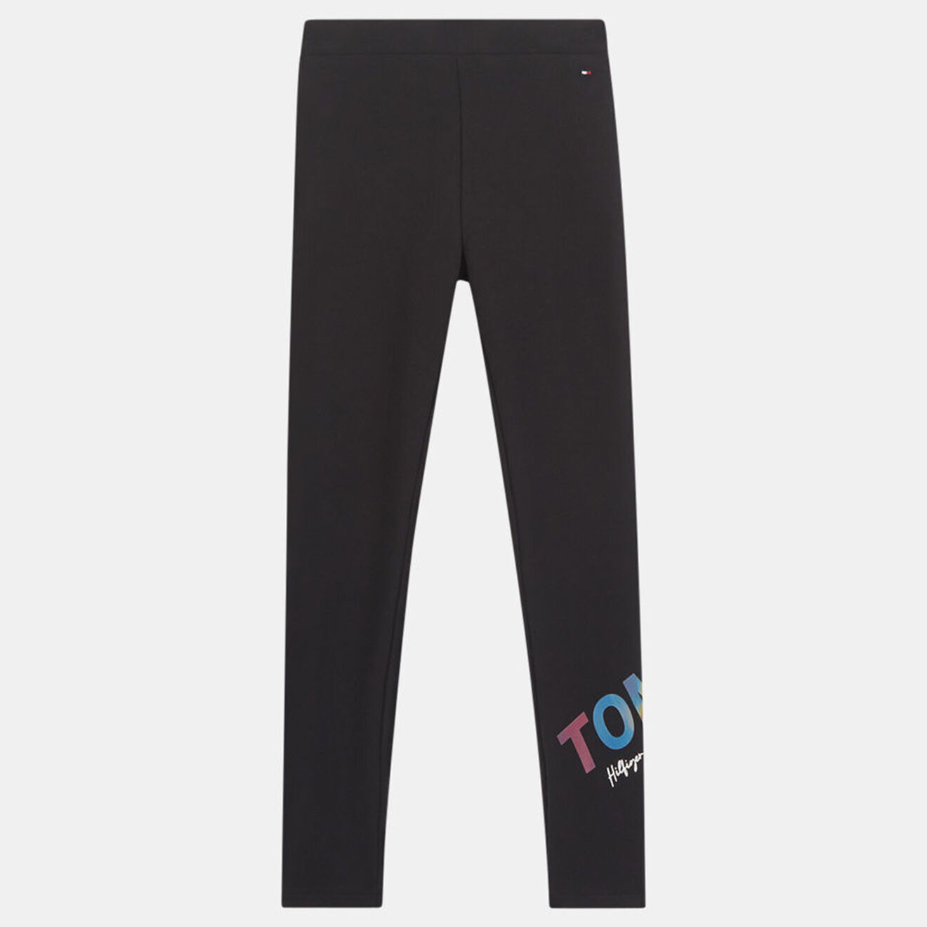 Tommy Hilfiger Legging en Coton à Logo drapeau noir