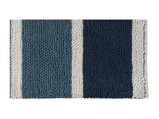 Tapis de bain déco à rayures en polycoton 50x80cm