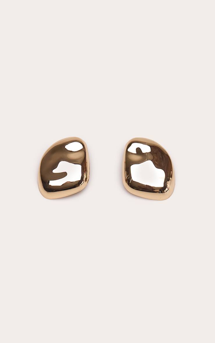 Doré Boucles D'oreilles Statement Abstraites Martelées