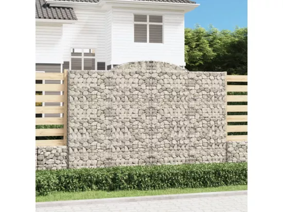 Paniers à gabions arqués 3 pcs 300x30x200-220 fer galvanisé