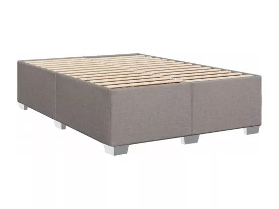 Sommier à lattes de lit avec matelas Taupe 160x200 cm Tissu